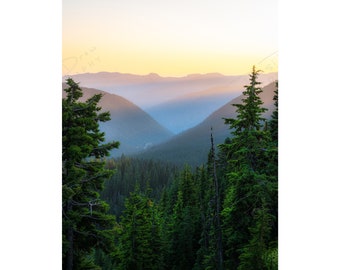 Mount Rainier Forest Skyline Fine Art Photo Print Picture | Choose Standard Print, Canvas, Metal or Acrylic | Pacific Northwest Photography