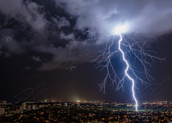 Fine Art Photo Print Cloud to Ground Lightning Bolt Picture - Etsy