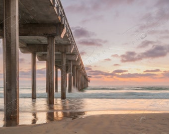 Fine Art Photo Print - California Pier Sunset Wall Art | Choose Standard Print, Canvas, Metal or Acrylic | San Diego La Jolla Scripps Beach