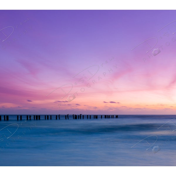 Fine Art Photo Print | Naples Old Pier Sunset Picture | Naples Florida Wall Art | Nature and Landscape Photography | Beach Home Decor Images