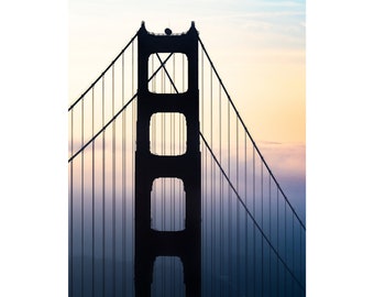 Fine Art Photo Print - Golden Gate Bridge Silhouette Picture | Choose Standard Print, Canvas, Metal or Acrylic | San Francisco Photography