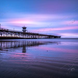 Fine Art Photo Print - Seal Beach Pier Sunset Picture | Choose Standard Print, Canvas, Metal or Acrylic | California Wall Art Home Decor