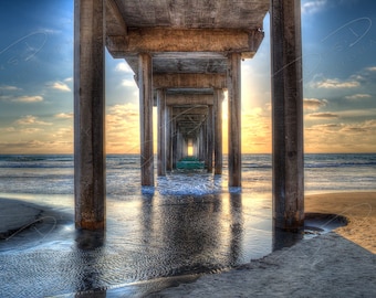 Fine Art Photo Print / Scripps Pier Picture / San Diego Beach Sunset Wall Art Home Decor / Naturaleza Paisaje Fotografía La Jolla California