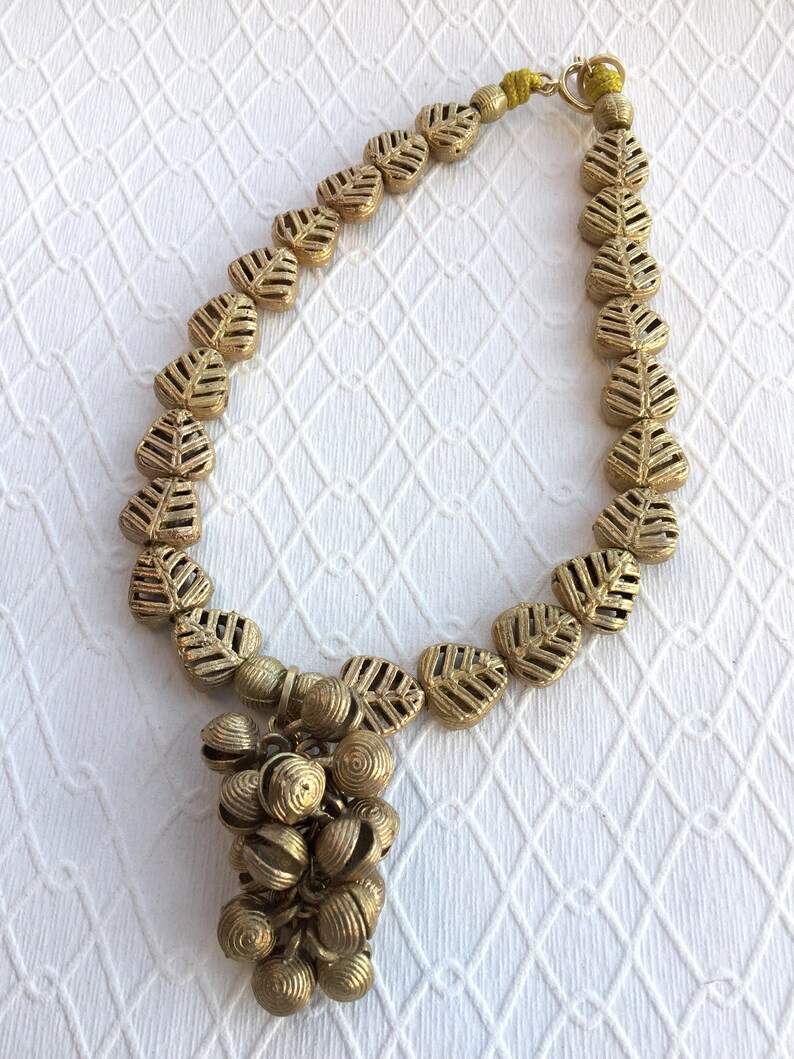 Ghana Brass Bead Necklace 52cm Tribal Bead Necklace Ethnic Etsy