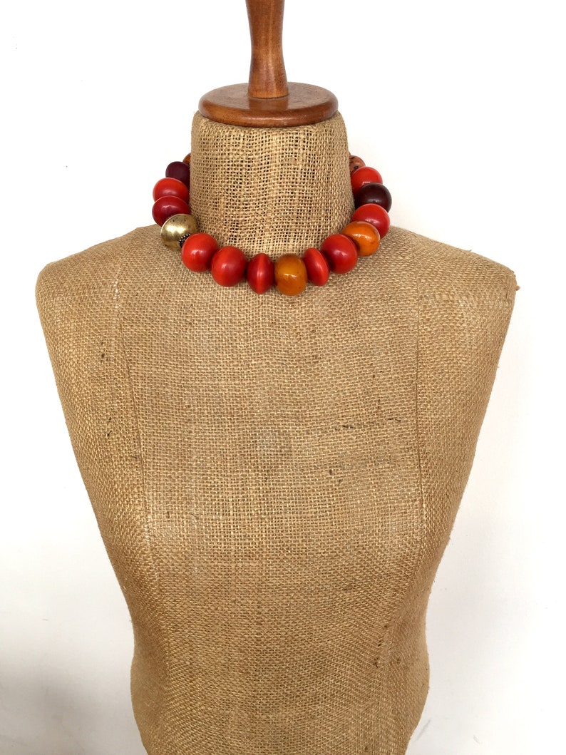 Tibetan Resin Beads Moroccan Amber Gift for Her 46cm Ethnic Mix Bead Necklace African and Tibetan Bead Necklace Ghana Glass Beads
