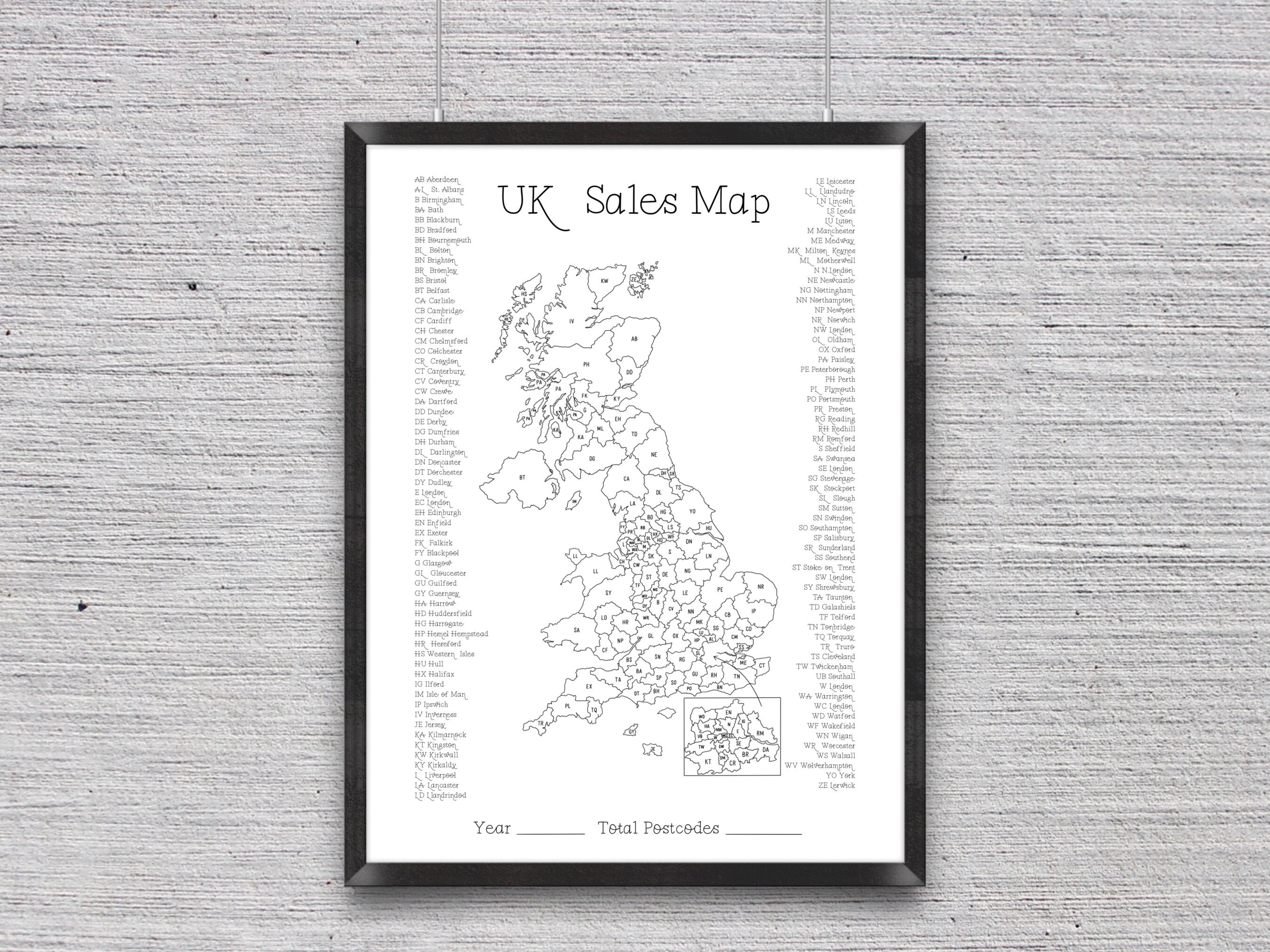 Postcode Map | UK Sales Map | UK Map | UK Postcode Map | Small Business ...