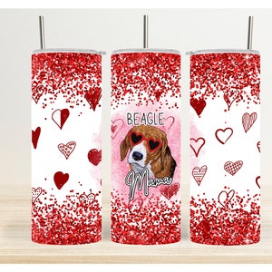 Beagle Mom - Beagle Dog Skinny Tumbler Wrap Design Sublimation Digital Download - PNG - PDF