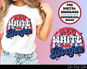 Red White & Boujee 4th of July PNG, USA Design (Digital Download)