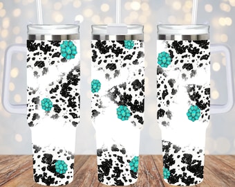40oz Cow Tumbler Wrap PNG, 40oz Quencher Tumbler Wrap PNG, 40oz Western Tumbler Wrap PNG Digital Download Design