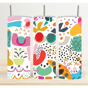 Modern Boho - Skinny Tumbler Wrap Sublimation Digital Download Design - PNG - PDF