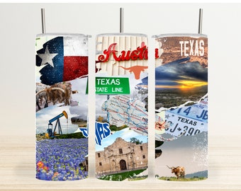God Bless Texas - Skinny Tumbler Sublimation Digital Download Design - PNG