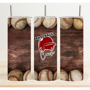 Baseball Coach - Skinny Tumbler Sublimation Digital Download Design - PNG