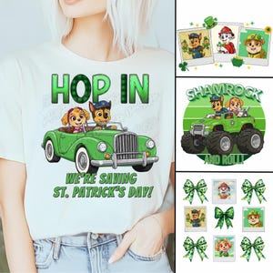 St. Patricks Day Cartoon PNG, Kids St Patricks PNG, Dog Cartoon PNG, Puppy Cartoon png, St patricks dog cartoon png, St Patricks Day Friends