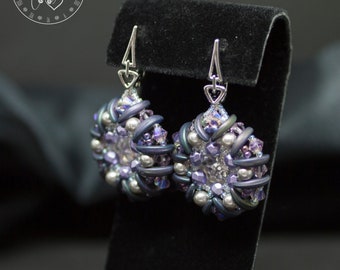 Statement earrings - Cute Swarovski earrings - Purple dangle earrings - Stunning gift for her