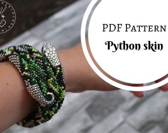 Crochet rope PDF Pattern | Python skin PDF pattern | Crochet with seed beads | Bead Crochet pattern