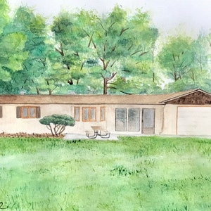 Watercolor House Painting - Home & Landscape - Housewarming Gift- Unique Gift Idea - Moving Gift - New Home Gift - Keepsake Painting of Home