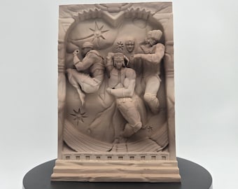 Pillar Men Book Nook – Glossy JoJo-Inspired Diorama Shelf Insert