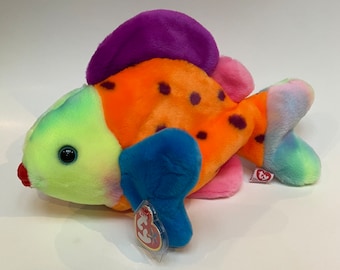 Lips the fish / rare / tag errors / 13 inch / Beanie / Buddy / collectibles / collectors / TY / plush / vintage