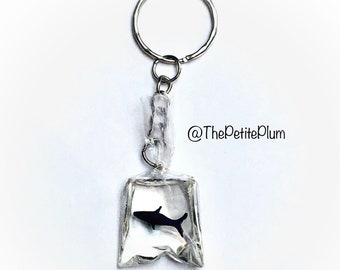 Fish / in a bag / keychain / pendant / accessories / jewelry / key rings / goldfish