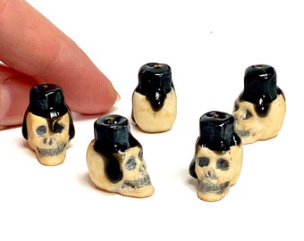 Miniature / skull / candles / haunted / dollhouse / Halloween / scary / scale / skeleton / black / handmade/ candle / spooky