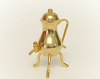 Miniature / brass / coffee / pot / tea / collectible / miniatures / vintage / antique / dollhouse / furniture / rare