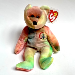 RETIRED / ERRORS / original / Beanie / Babies / Peace / Bear / Rare / Tag / Errors  / collectibles / collectors / TY / plush / vintage
