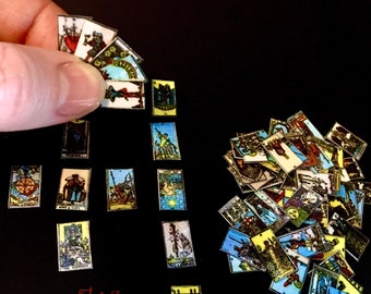 Full deck / Miniature / Tarot / deck / haunted / spooky / dollhouse / miniatures / dolls / scary / Halloween / mini