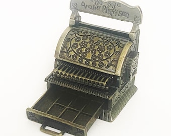 Miniature / metal / cash / register / collectible / miniatures / vintage / antique / dollhouse / furniture / rare