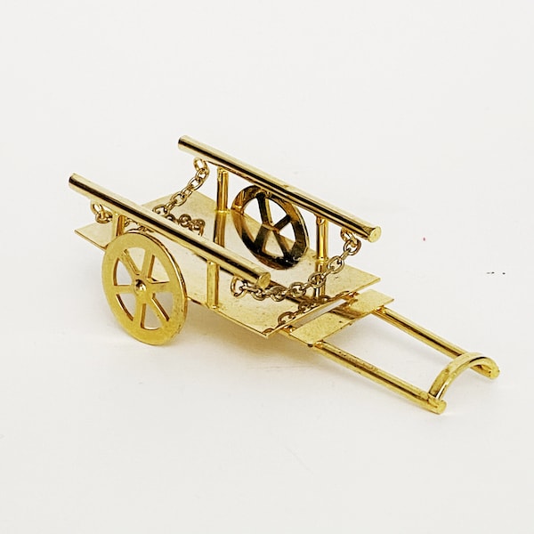 Miniature / brass / cart / trolley / collectible / miniatures / vintage / antique / dollhouse / furniture