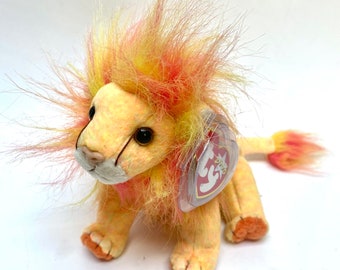 RETIRED / ERRORS / original / Beanie / Babies / Bushy / lion / Rare / Tag / Errors  / collectibles / collectors / TY / plush / vintage