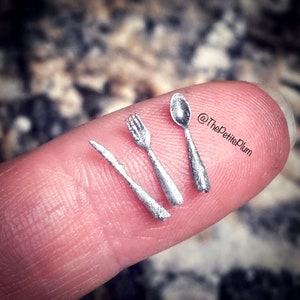 Miniature / fork knife spoon set / cutlery  / dollhouse / miniatures / dolls  / kitchen / scale / decor / accessories