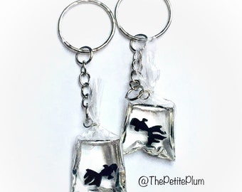 Fish / in a bag / keychain / pendant / accessories / jewelry / key rings / goldfish