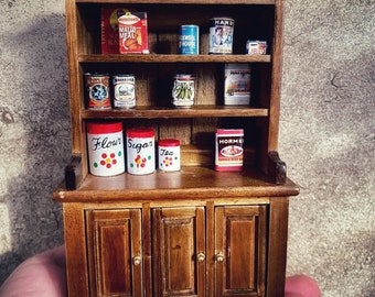 Miniature / vintage / pantry / shelf / food / cupboard / decor / dollhouse / doll / mini / handmade / miniatures / furniture