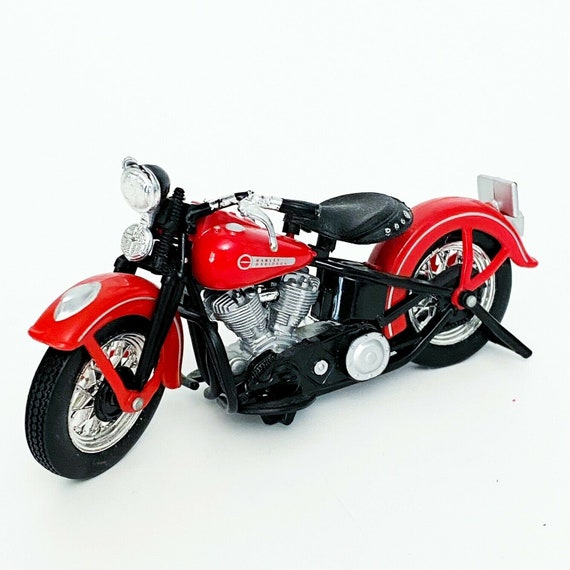 Red Motorcycle Miniature, Retro Collectible Miniature of Red