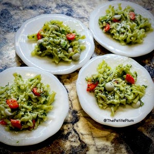 Miniature / pasta / dinner / Rotino / pesto / dollhouse / miniature food/ miniatures / food / kitchen