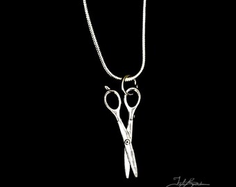 Scissors / silver / necklace / charms / pendants / jewelry / handmade