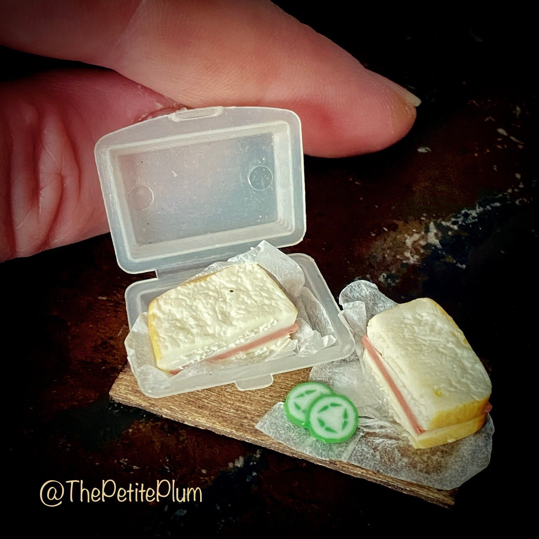 Miniature / sandwich / board / food / lunch / dollhouse / miniatures / scale / handmade