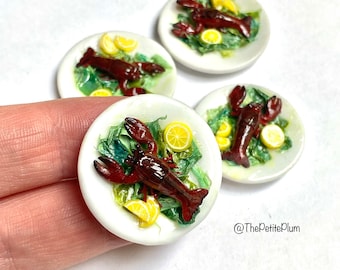 Miniature / lobster / seafood / dollhouse / miniature food / miniatures / scale / dinner / handmade / polymer clay / fimo