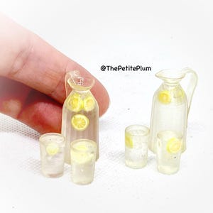 Miniature / Lemon water / dollhouse/ miniature food / miniatures / scale / drinks / beverages / pitcher / glasses / jug