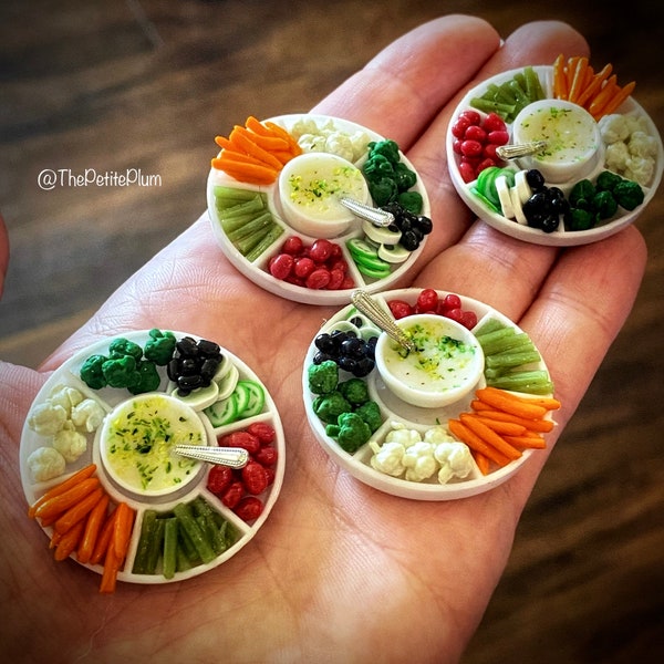 Miniature / végétarien / plateau / légumes / maison de poupée / nourriture miniature / cuisine / miniatures / pâte polymère