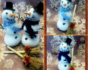 Miniature / snowman / snow / man / winter / Christmas / holidays / decor / furniture / dollhouse / miniatures / scale