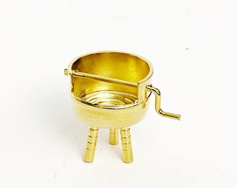 Miniature / brass / grill / bbq / barbecue / collectible / miniatures / vintage / antique / dollhouse / furniture / rare