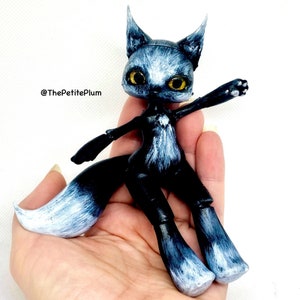 BJD Puppe / kompletter Satz / posierbare Künstlerpuppe / Kugelgelenkpuppe / schwarzer Fuchs / Katze