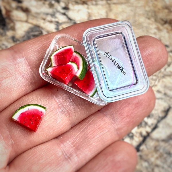 Miniature / watermelon / watermelons / fruit / storage container / prep / dollhouse/ scale / miniatures / handmade
