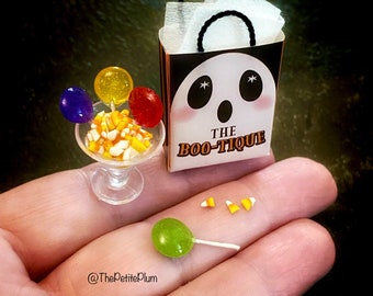 Miniature / Halloween / candy / bag / dollhouse / miniature food / miniatures / scale / kawaii / art / handmade / polymer clay / fimo