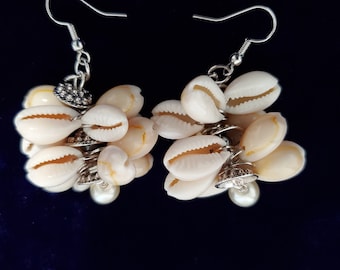 Natural Cowrie Shell Earrings. Great Gift for Women