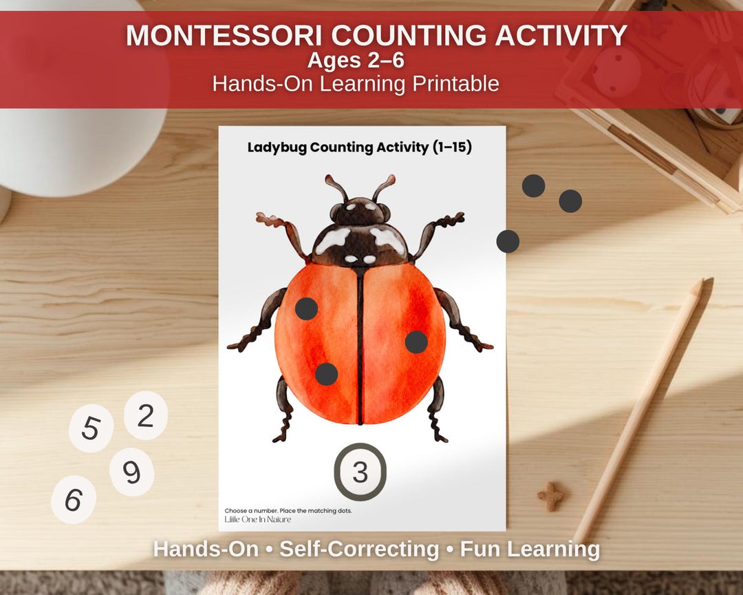 Montessori Ladybug Counting Activity (ages 2–6) – Printable Math Center ...