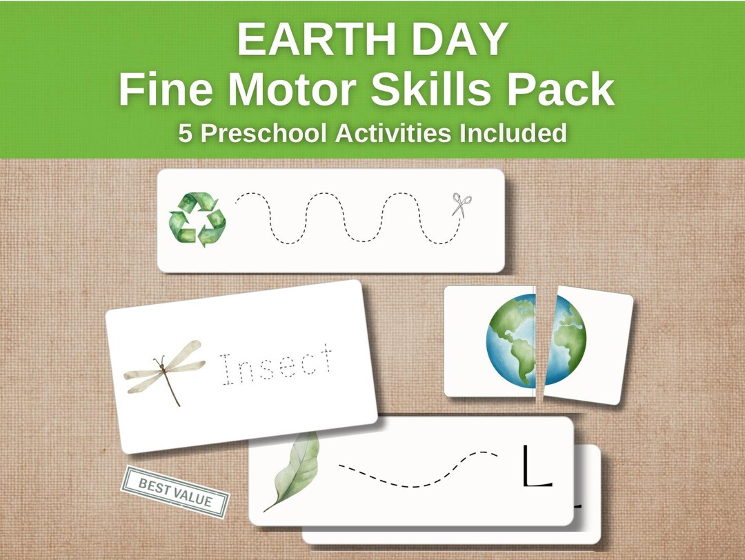 Fine Motor Skills Bundle for Preschool | Montessori Earth Day Activity ...