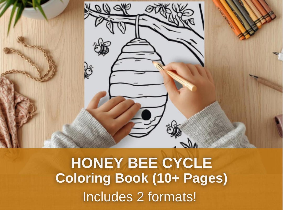 Bee Coloring Book for Kids | Preschool Printable | Spring Activity ...