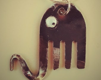 Googly Eyed Elephant Necklace - Repurposed Fork